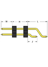 Dual row, dual wafer, right angle, SMT