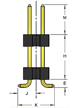 Dual row, dual wafer, straight, SMT