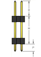 Dual row, dual wafer, straight, through-hole