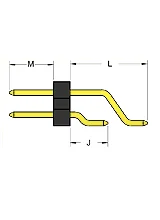 Dual row, single wafer, right angle, SMT