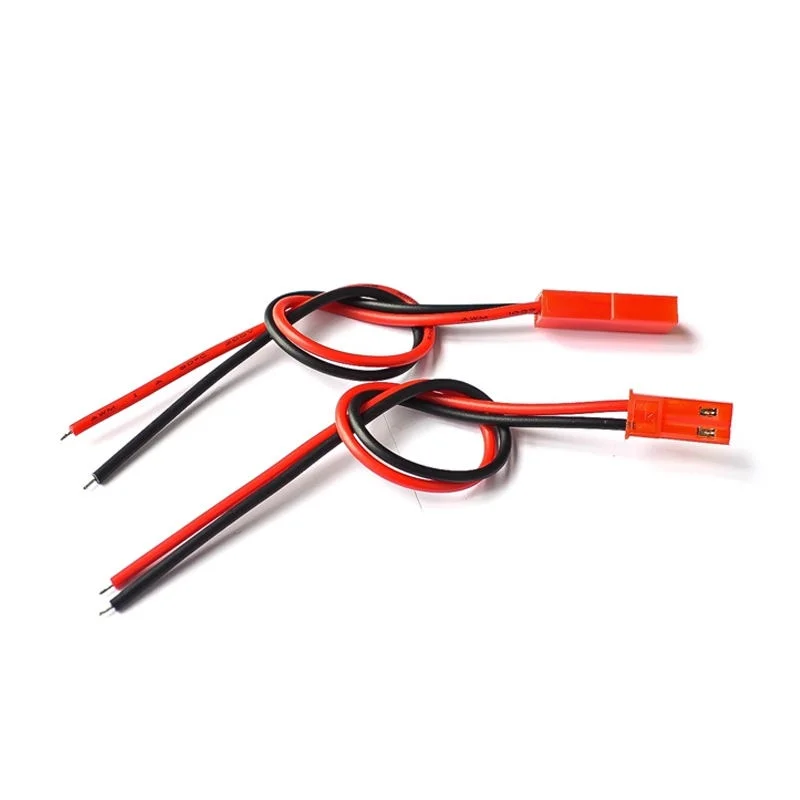 Two RCY wire leads with red and black wires, complementary connector halves and prepared free ends