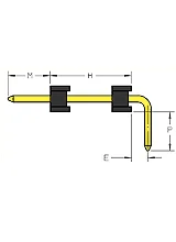 Single row, dual wafer, right angle, through-hole