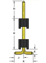 Single row, dual wafer, straight, SMT