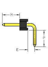 Single row, single wafer, right angle, through-hole